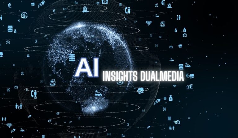 Logo for AI Insights DualMedia, featuring the text "A1 INSIGHTS DUAL MEDIA" in a modern, bold typeface.