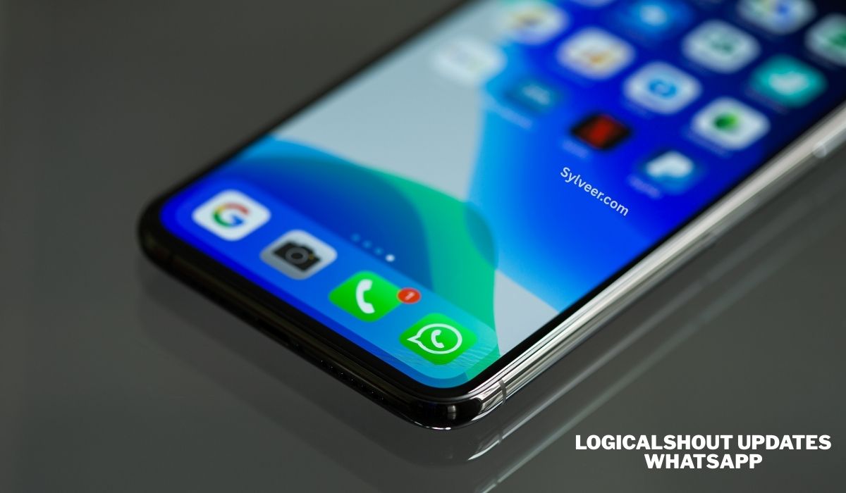 A promotional graphic announcing a WhatsApp update service called "Logicalshout Updates Whatsapp." The text "Sylveer.com" is displayed, indicating the website associated with the service or brand.