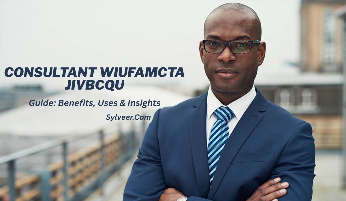 “Professional consultant in a blue suit with folded arms, representing Consultant Wiufamcta Jivbcqu guide on benefits, uses, and insights – Sylveer.com.”