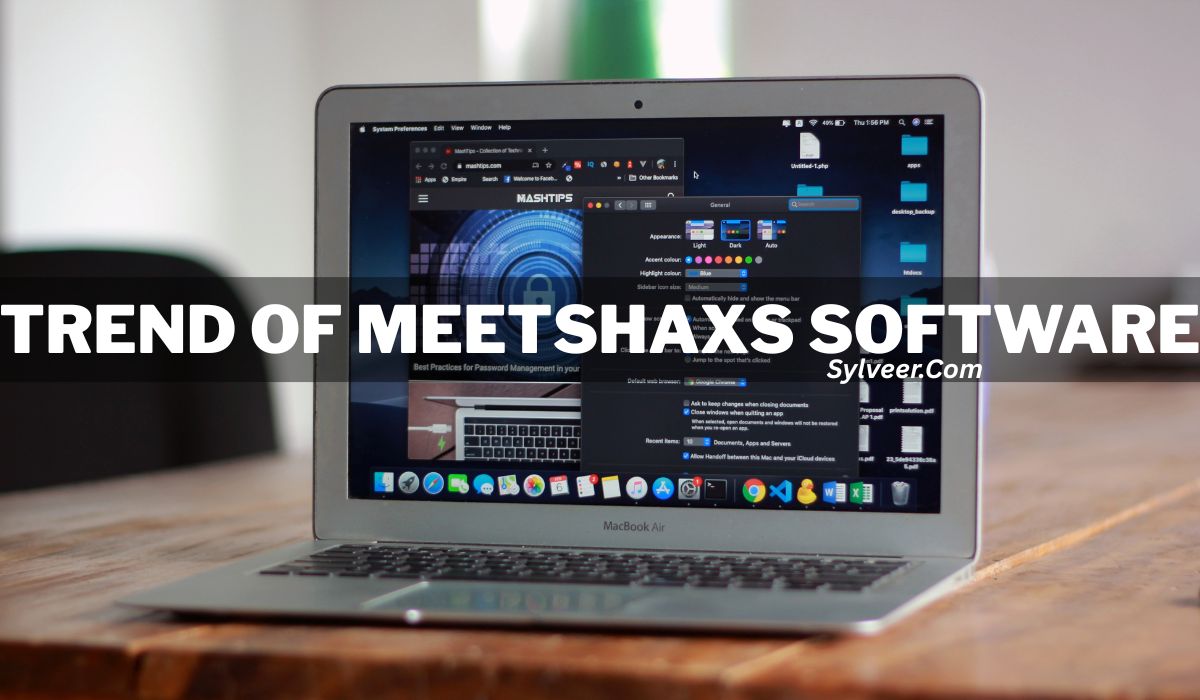 “Laptop screen displaying Meetshaxs software interface with text overlay ‘Trend of Meetshaxs Software’” Sylveer.com